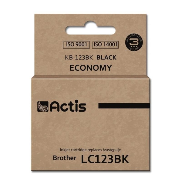 Tusz ACTIS KB-123Bk (zamiennik Brother LC123BK/LC121BK; Standard; 15 ml; czarny)