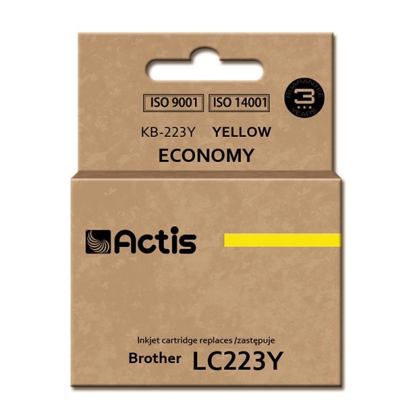 Tusz ACTIS KB-223Y (zamiennik Brother LC223Y; Standard; 10 ml; żółty)