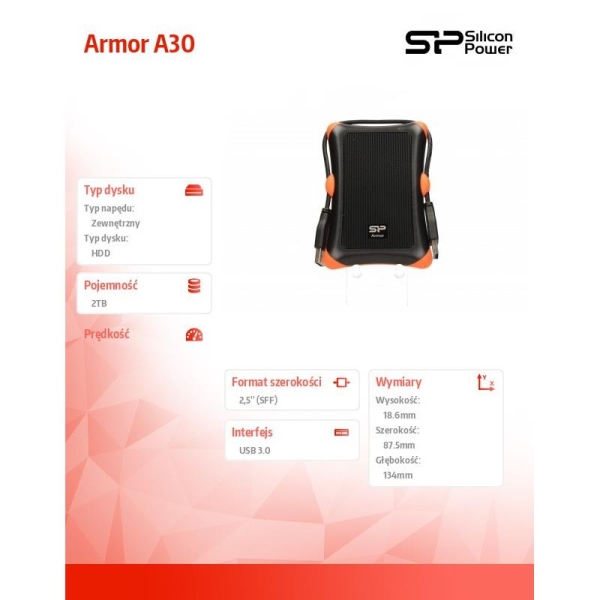 ARMOR A30 2TB USB 3.0 BLACK / PANCERNY / wstrząsoodporny-1407114