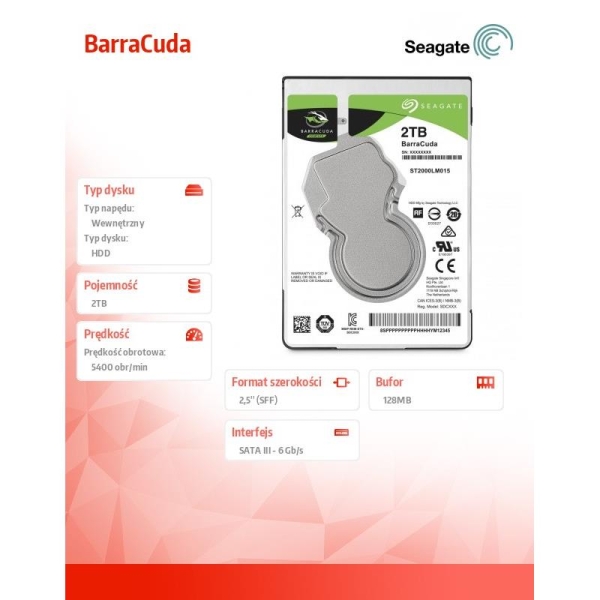 BarraCuda 2TB 2,5'' 128MB ST2000LM015-1438421