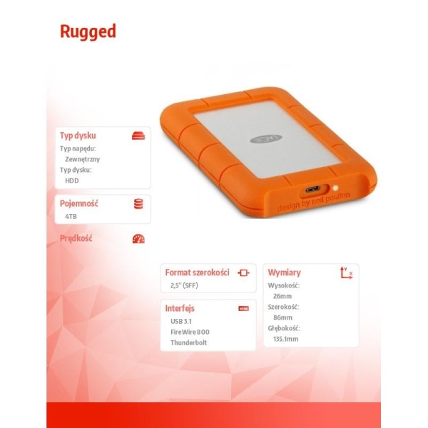 Rugged  4 TB USB 3.1 C 2,5'' STFR4000800-1444107