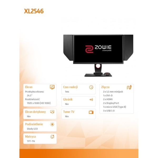 Monitor XL2546 LED 1ms/12MLN:1/HDMI/GAMING -1452416