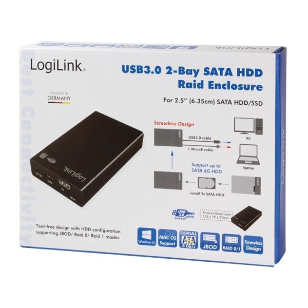 Obudowa 2xHDD/SDD USB 3.0, 2.5 cala, Raid-1542185