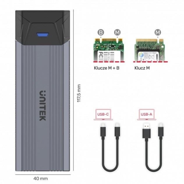 Obudowa USB3.1 Gen2 - M.2,NVME/SATA; S1204B -1568626