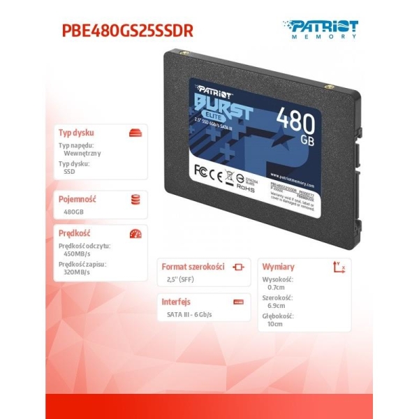 SSD 480GB Burst Elite 450/320MB/s SATA III 2.5-1569926