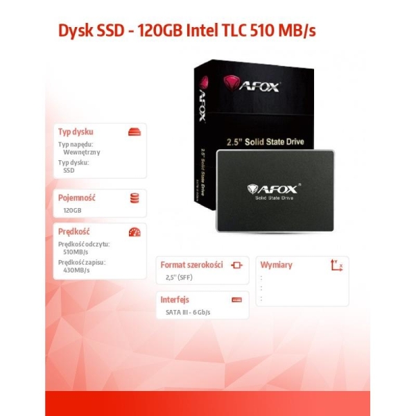 Dysk SSD - 120GB Intel TLC 510 MB/s -1593099
