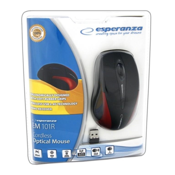 Bezprzewodowa Mysz optyczna EM101R USB, 2,4 GHz, NANO odbiornik-1685959