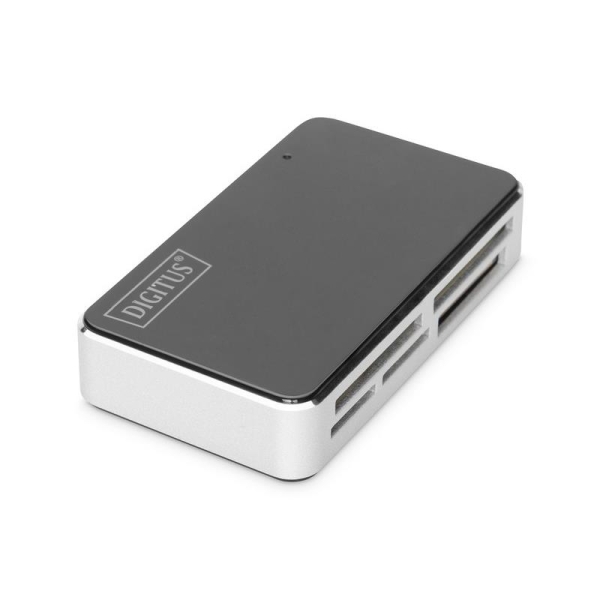 Czytnik kart 5-portowy USB 2.0 HighSpeed (ALL-IN-ONE), HQ, czarno-srebrny