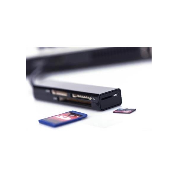Czytnik kart 4-portowy USB 3.0 SuperSpeed (Compact Flash, SD, Micro SD/SDHC, Memory Stick), czarny-1720628