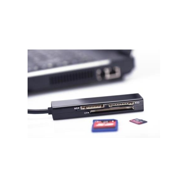 Czytnik kart 4-portowy USB 3.0 SuperSpeed (Compact Flash, SD, Micro SD/SDHC, Memory Stick), czarny-1720629
