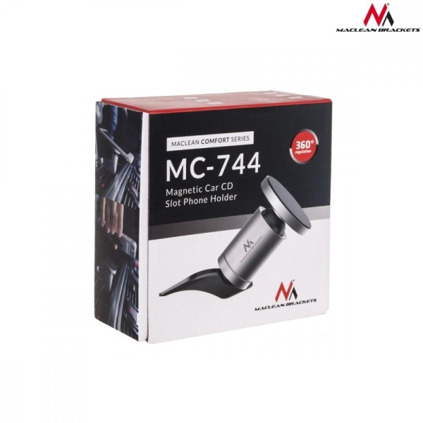 Uchwyt magnetyczny okrągły do montowania w slocie CD Comfort Series  MC-744 - aluminium-1734066