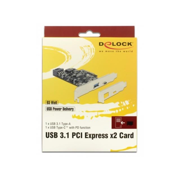Karta PCI Express -> USB 3.1 1-port + USB-C + power delivery 93W -1747683
