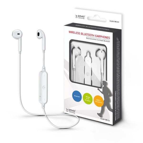 Bezprzewodowe słuchawki Bluetooth v.4.2 z mikrofonem earbuds Savio WE-01 Sport-1778960