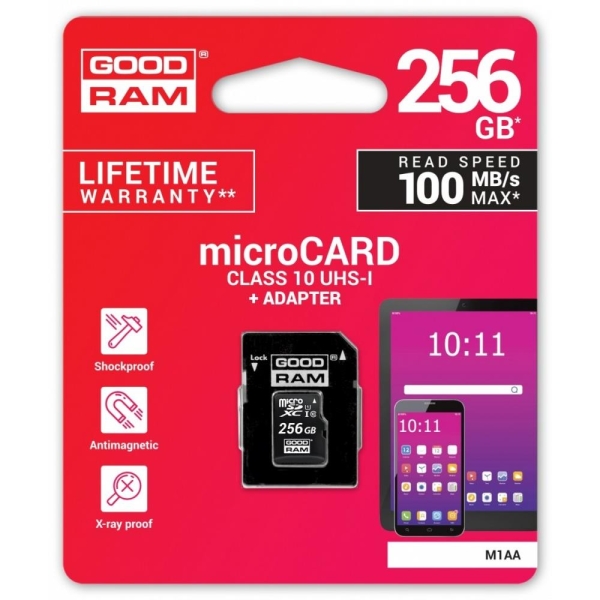 Karta microSD 256GB CL10 UHS I + adapter