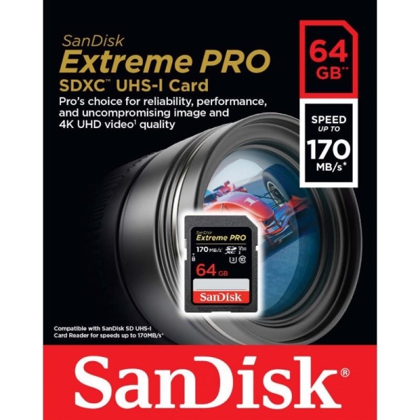 Karta pamięci Extreme Pro SDXC 64GB 170/90 MB/s V30 UHS-I U3 -1782982