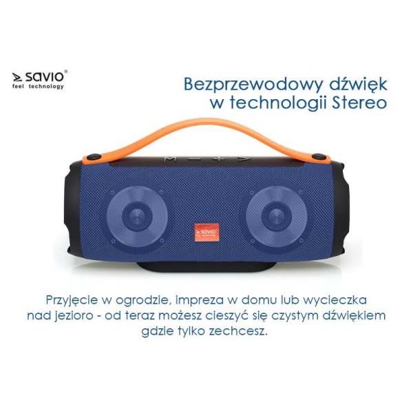 Bezprzewodowy Głośnik Bluetooth SAVIO BS-021 niebieski-1797931