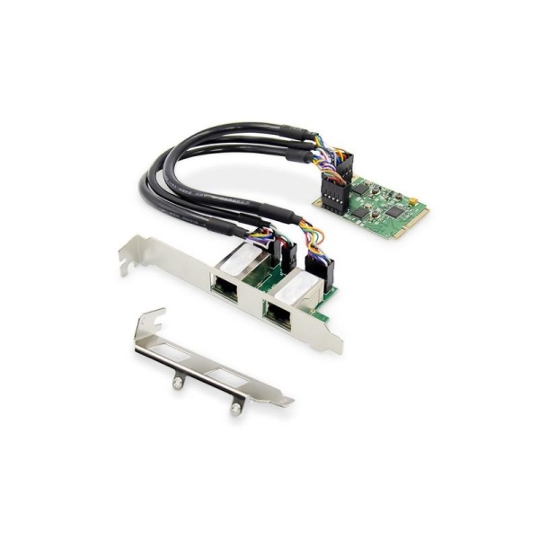 Karta sieciowa przewodowa mini PCI Express 2x RJ45 Gigabit 10/100/1000Mbps Low Profile-1835951