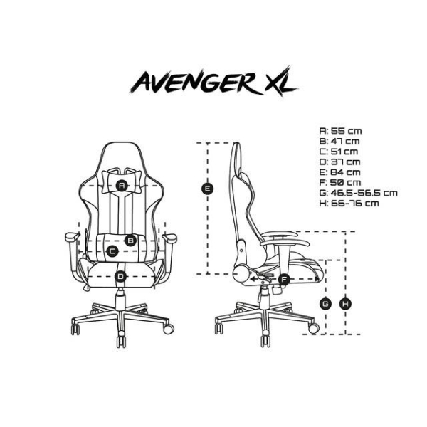 Fotel dla graczy Avenger XL Czarno-biały -1836588
