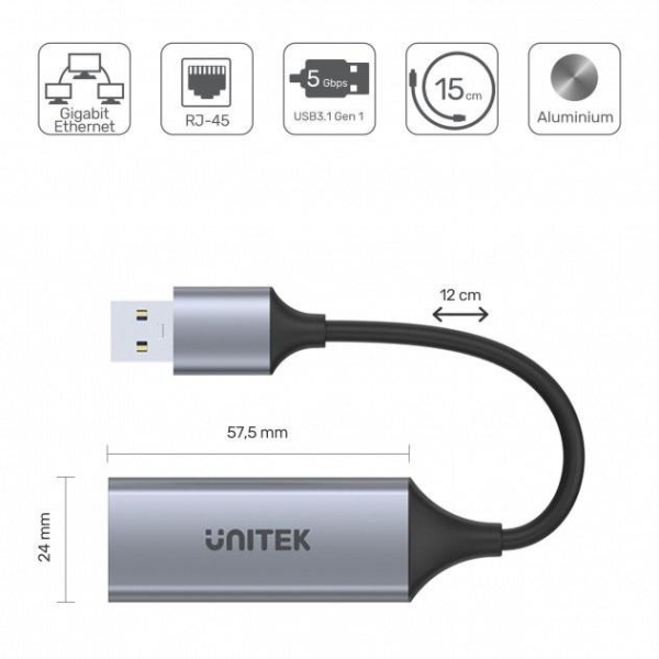 Adapter USB-A 3.1 GEN 1 RJ45; 1000 Mbps; U1309A -1876314