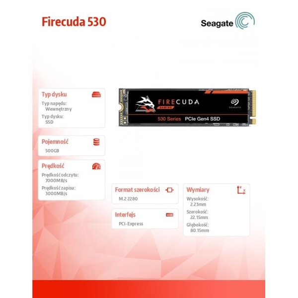 Dysk SSD Firecuda 530 500GB PCIe M.2-1895660