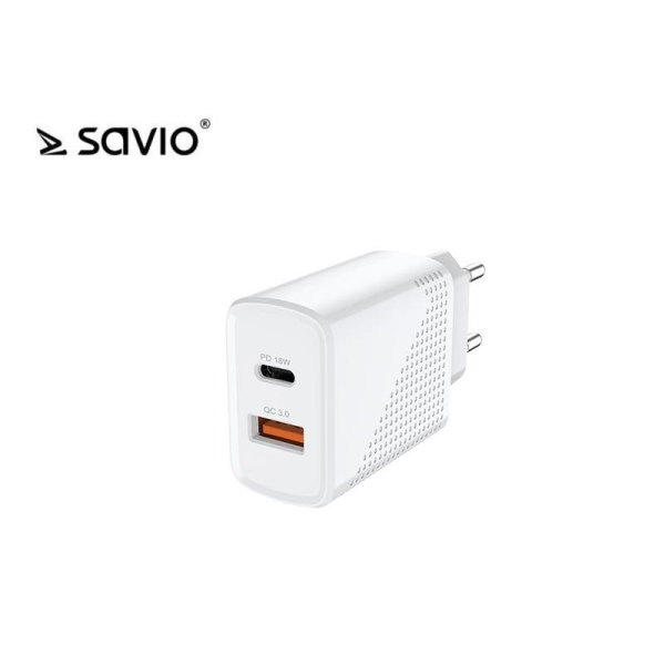 Ładowarka sieciowa SAVIO LA-04 USB Quick Charge Power Delivery 3.0 18W-1899544