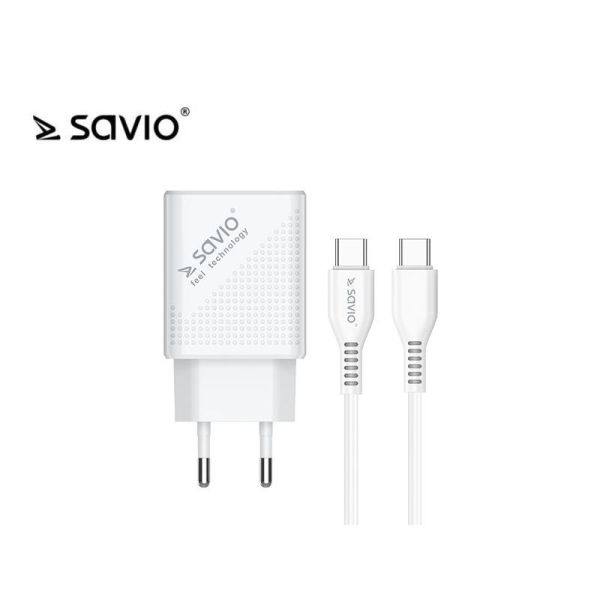  Ładowarka sieciowa SAVIO LA-05 USB Quick Charge Power Delivery 3.0 18W +1m cable USB type C-1899554