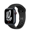 Watch Nike Series 7 GPS, 41mm Koperta z aluminium w kolorze księżycowej poświaty z paskiem sportowym Nike kolor antracyt/czarny - Regular