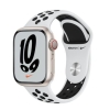 Watch Nike Series 7 GPS + Cellular, 45mm Koperta z aluminium w kolorze księżycowej poświaty z paskiem sportowym Nike czysta platyna/czarny - Regular