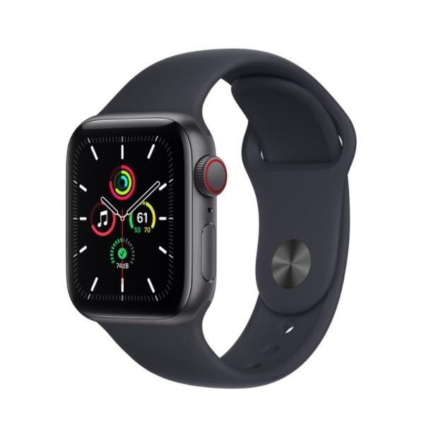 Apple Watch SE GPS + Cellular, 40mm koperta z aluminium w kolorze gwiezdnej szarości z paskiem sportowym w kolorze północ - Regular