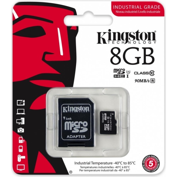Karta microSD  8GB CL10 UHS-I Industrial