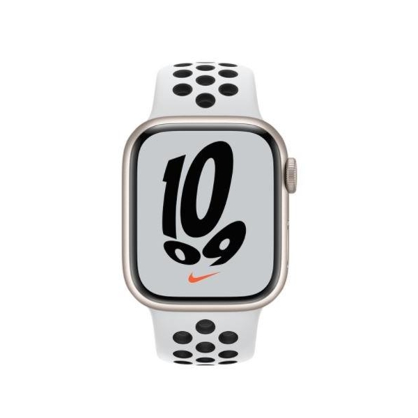 Watch Nike Series 7 GPS + Cellular, 41mm Koperta z aluminium w kolorze księżycowej poświaty z paskiem sportowym Nike 
