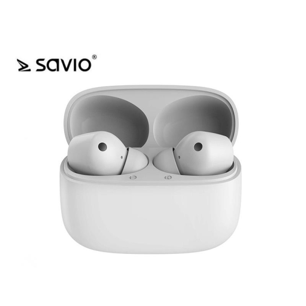 Słuchawki bezprzewodowe Savio TWS ANC-101 BT 5.0 z aktywną redukcją szumów, mikrofonem i power bankiem-1923738