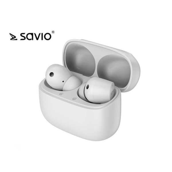 Słuchawki bezprzewodowe Savio TWS ANC-101 BT 5.0 z aktywną redukcją szumów, mikrofonem i power bankiem-1923739
