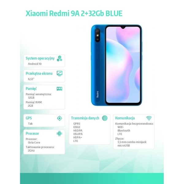 Smartfon Redmi 9A 2+32Gb BLUE -1931439