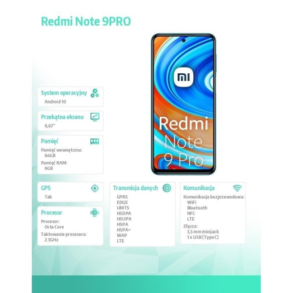 Smartfon Redmi Note 9PRO 6+64 niebieski-1934385