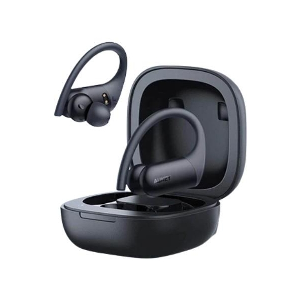 EP-T32 słuchawki sportowe Bluetooth 5.0 | wodoodporne IPX8 | dotykowe | ładowanie bezprzewodowe | wokółuszne | 35h | wyciszenie szumów | CVC 8.0