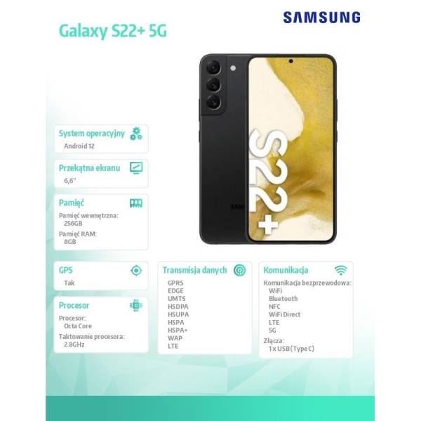 Smartfon Galaxy S22+ 5G (8+256GB) Czarny-1948182